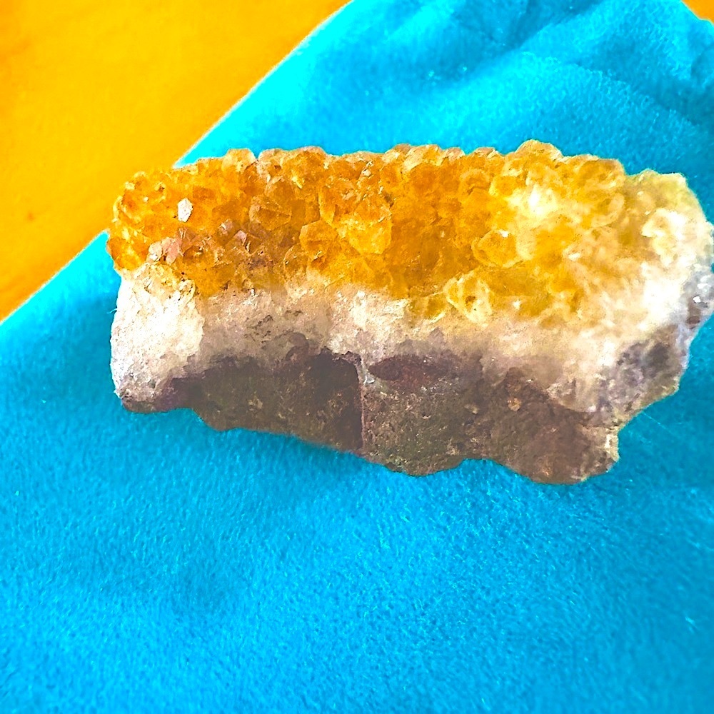 Natural Citrine Crystal Cluster 1.5x.5 with pouch